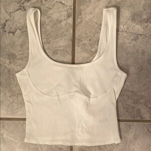 Pure white wild fable ribbed tank
